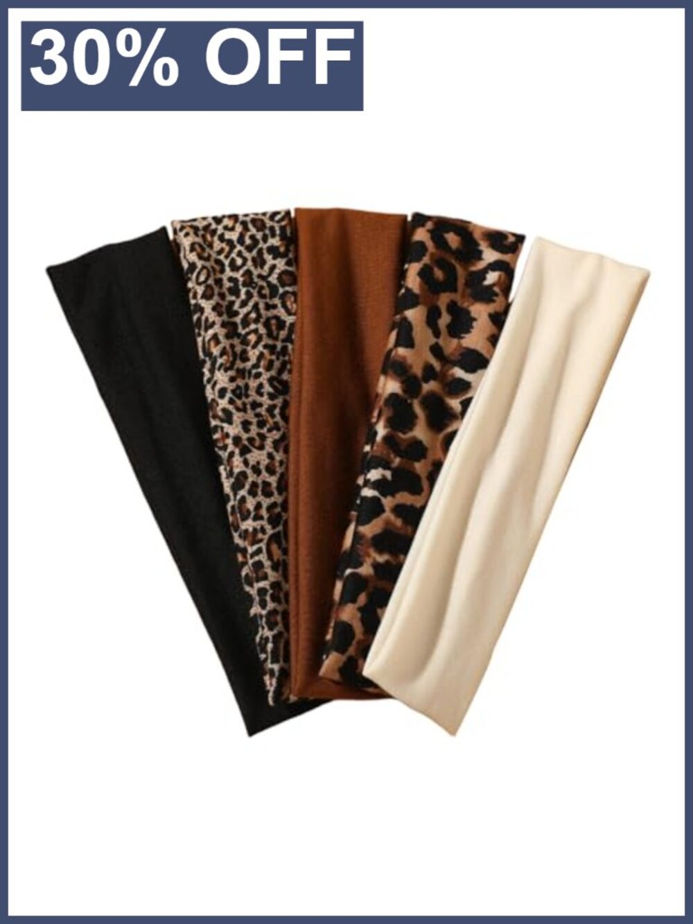 5PCS Animal Print Headbands Elastic Hair Accessories for Women